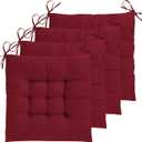 ELFJOY 4 Pack Chair Cushions for Dining Chairs with Ties 17x17 Inch Clart, 4 Count