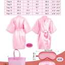 Xuhal 92 Pcs Spa Party Favors for Girls Slumber Party Supplies Kids Satin Robes Sleepover with Gift Bags for Girl Kids Birthday Gifts Total 10 Sets(Pink,12)