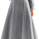 IDEALSANXUN Womens Long Wool Coat Fall Winter Double Breasted Trench Coat Peacoat Jackets (Large, Grey)