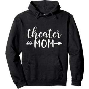 Theater Mom & Arrow in White Text Gift ACN065b Pullover Hoodie, Small 