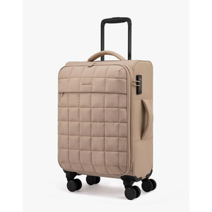 LOVEVOOK Carry On Luggage 22x14x9 Airline Approved, 20 Inch Softside with Wheels, Lightweight Spinner Suitcase with TSA Lock, Water-Resistant Large Capacity for Travel, Khaki
