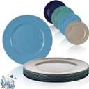 LemonRoad 12 Pcs Morandi Charger Plates 13 Inch Beaded Rim Plastic, 33.02 cm/ 13 inches