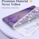 GVIEWIN for Samsung Galaxy S26 Case, Clear Floral Slim Shockproof Protective Women Phone Case, Non-Yellowing, with Screen Protector & Camera Lens Protector for Galaxy S26 6.3", Bloomwing/Blue