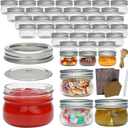 40 Pack Mason Jars, 4 oz Food Storage Jars with Split-Type Metal lids, Glass Canning Jars for Jams, Overnight Oats, Candies, Honeys, Snacks,DIY Projects,Wedding/Party/Shower Favors