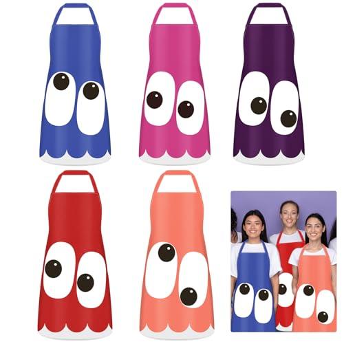 Skicuff 5 Pcs Teacher Group Costume Aprons Halloween Costume Set Classroom Creative Cosplay Apron Teacher Group Ideas Classroom Theme Party Outfits for Women Multicolor