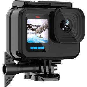 BO&DQQ Protective Waterproof Case Compatible for Go Pro Hero 13 12 11 10 9 Black, 60M/196FT Underwater Diving Housing Shell Accessories Kit