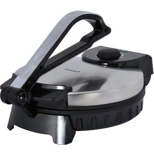 Brentwood Electric Tortilla Maker Non-Stick, 10-inch, Brushed Stainless Steel/Black