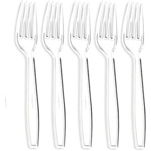Premium Disposable Clear Plastic Forks (50 Count) | Transparent, Durable, and Convenient for Parties, Events, and Everyday Use