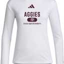 adidas Women's Size Designed for Training University Lightweight Hoodie, White/ Team Maroon/ Texas A&M, XX-Large Tall