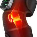 Cordless Knee Massager - Heat & Vibration Knee Massaging Pad - Black 1 Pack (One Size)