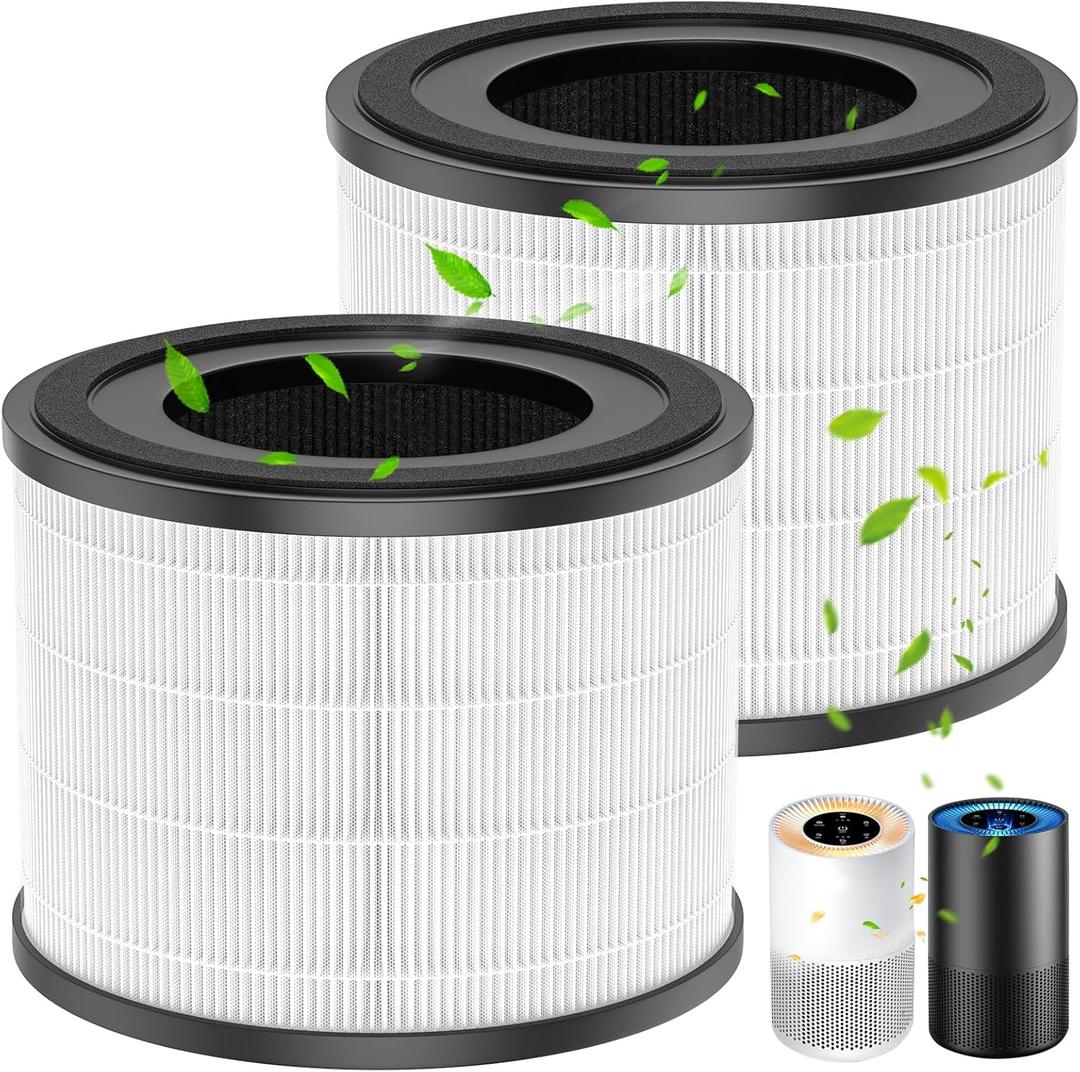 AP-S0610L Air Filter Replacement for MOOKA AP-S0610L Air Purifier, 3-IN-1 Hepa Filter, High-Efficiency Activated Carbon Replacement Filter - 2 Pack (White- Original Filter)