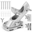 Flag Pole Holder, Anovo Flag Pole Brackets Mount Outside House Heavy-Duty Aluminum Metal Rust Proof Bracket 1" Inner Diameter 2 Positions with Hardwares for Outdoor Wall Mounting Porch( Silver-1 Pack)