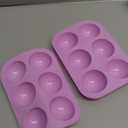 2 Pack 6-Cavity Semi Sphere Silicone Mold, Baking Mold for Making Hot Chocolate Bomb, Cake, Jelly, Dome Mousse (Purple)