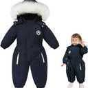 UVIPC Toddler One Piece Snowsuits Ski Suits Winter Waterproof Coats Jackets Jumpsuits for Kids Boys and Girls 2T-5T (Navy)