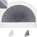 SEEYE Arch Window Blackout Shades, Pleated Fabric Blinds (Radius: 24'') Half Circle Cellular Cordless Semicircular Blinds with No Tools, Half-Round Shade Easy to Cut and Install, 2-Pack