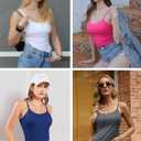 V FOR CITY Cotton Non Padded Shelf Bra Camisole Tops for Women Adjustable Spaghetti Strap Tank Top Summer Cami Shirt 3 Pack Large