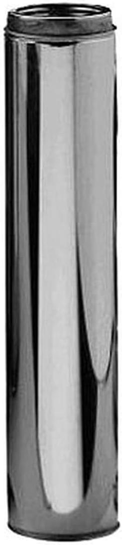 Selkirk 6" SureTemp 48 Long Chimney Pipe, Double Wall Stainless Steel Insulated Vent, Locking Band for Wood Stove, Fireplace, Furnace, Silver, 206148