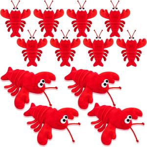 12Pack Lobster Toy Cute Plush Lobster Stuffed Animal Crab Doll for Kids, Soft Mini Plush Stuffed Lobsters Crab Hanging Ornaments for Key Purse Bag Backpack DIY Birthday Favors, 5.5x5.5 inches