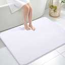 OLANLY Bathroom Rugs 40x32, Extra Soft Absorbent Chenille Bath Rugs, Rubber Backing Quick Dry, Machine Washable Bath Mats for Bathroom Floor, Tub and Shower, Home Decor Accessories, White