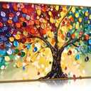 ZHAOSHOP Colorful Tree Wall Art for Living Room - Abstract Canvas Wall Art for Office - Framed Modern Wall Art for Bedroom Size 20" x 40"