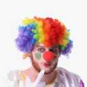 LIFKOME 3pcs Clown Costume Set Colorful Wig Clown Nose Gloves for Carnival Party Dress-up Fun Stage Halloween Costumes Creative Cosplay