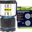 LUXPRO Rechargeable 1100 Lumen LED Lantern + Waterproof Micro LED Rechargeable Puck Lights Bundle  Indoor/Outdoor Emergency & Home Lighting Kit (Lantern + 2-Pack Pucks)