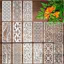 15 Pieces Stencils for Painting, Border Leaf Stencil Template Plant Furniture Cake Decorative Stencils for Wood DIY Craft Canvas Fabric Home Decor (15pcs Border)