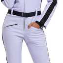 YEEFINE Women's One Piece Ski Suit Waterproof Snowsuits Snowboard Suit Onesies Jumpsuits Winter Outdoor Snow Suits (Purple)