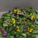 Artificial 20" Spring Summer Wreath with Pansy Flower,Yellow Daisy,Rose Leaf,Eucalyptus Leaf,Fern Branch for Front Door Indoor Outdoor Farmhouse Wall Window Festival Wedding Decor,Gift Box Included