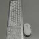Wireless Keyboard and Mouse Combo - Full Size Slim Thin Wireless Keyboard Mouse with Numeric Keypad 2.4G Stable Connection Adjustable DPI (White & Silver)