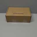 Amazon Essentials Women's Two Strap Ankle Strap Block Heel Sandal, Black Faux Leather, 7