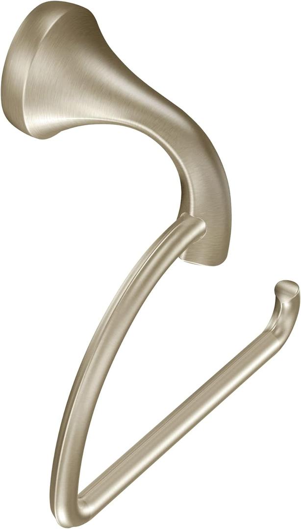 Moen Eva Brushed Nickel European Single Post Toilet Paper Holder, Wall Mounted Toilet Tissue Holder, YB2808BN