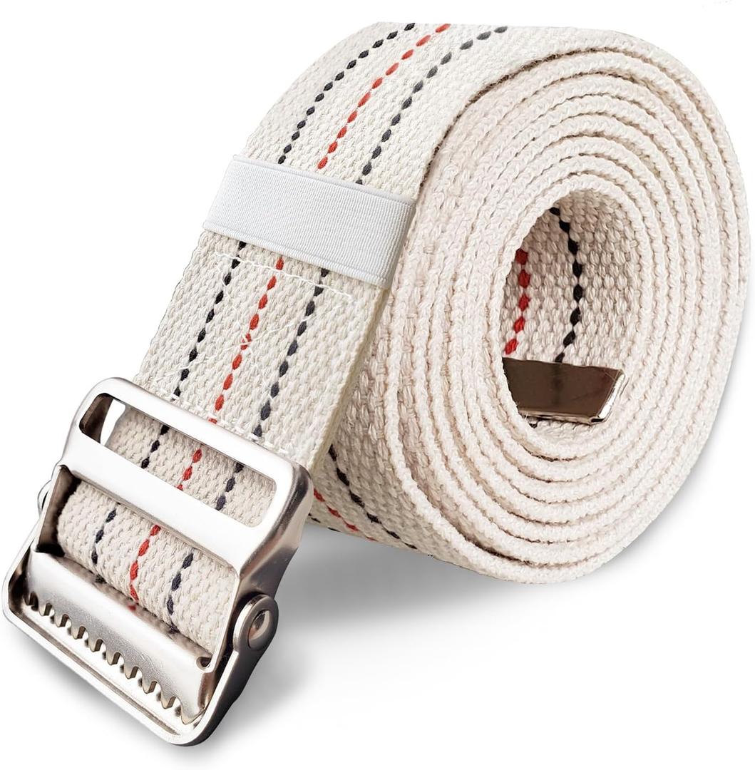 Aliseniors Transfer and Gait Belt with Metal Buckle - 60 Inch, Standing and Transfer Walking Assist Aid for Seniors, Elderly Patients, Caregiver, Nurse, Therapist