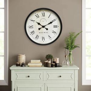 Large Decorative Wall Clock - 18 Inch Vintage Style for Living Room, Kitchen, and Fireplace Dcor Large Wall Clock