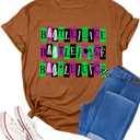 Halloween Shirts for Women Spooky T Shirts Funny Halloween Graphic Tees Party Gifts Casual Loose Short Sleeve (M)