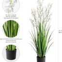Ttranewsoo Artificial Tall Grass Plants with Pots 36" 1 Pack Lily of The Valley Artificial Grass Home Interior Decorating and Outdoor Garden Decorations(White)