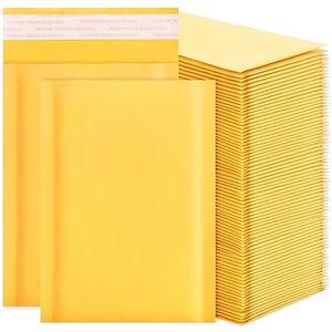 skardeco Kraft Bubble Mailers 4x7inch 100Pack Yellow Self-Seal Padded Envelopes Bubble Opaque Padded Mailers Shipping Bags for Small Businesses to Package and Mail Jewelry, Electronic Products