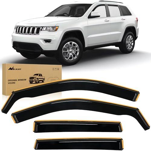 Nilight in Channel Rain Guards for Jeep Grand Cherokee 2011 2012 2013 2014 2015 2016 2017 2018 2019 2020 Vent Window Visors