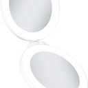 Zadro 4.5" Round LED Compact Mirror 10X/1X Travel Mirror with Lights and Magnification 3 AAA Batteries LED Makeup Mirror (White)
