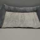 Cooling Elevated Dog Bed with Fluffy Plush Bolster Cushion, Indoor Raised Dog Beds for Large Dogs, Soft Pet Sofa Cot with Removable Washable Mat, No-Slip Feet, Grey