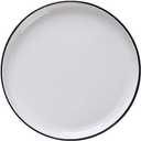 18 Piece Plastic Plates White with Black Edge Dinner Plate Ceramic Kitchen Tray Food Dishes Rice Salad Noodles Bowl Soup Kitchen Cook Tool