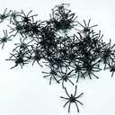 Plastic Spider Halloween Party Decorations, Pack of 100 Black Plastic Spider Prank Realistic Toys, Perfect for Parties