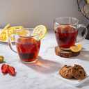D.M DESIGNMASTER [6 PACK,12 OZ - Premium Glass Coffee Mugs with Handle. Transparent Tea Glasses for Hot/Cold Beverages, Perfect Design for Americano, Cappuccino, Tea and Beverage.