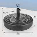 Patio Umbrella Stand - 112 lbs 22" Capacity Fillable Outdoor Umbrella Base Heavy Duty, Water Filled Weight Base for Market Umbrella Holder, Garden, Backyard, Pool, Beach, Round Black