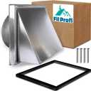 (6 inch) Wall Mounted Vent Cover with Magnetic Lock. Exhaust Duct Kit for Outdoor Use. Deflector for Kitchen Fan.