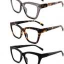 HIYANJN Bifocal Reading Glasses For Women Men 3 Pack Fashion Cat Eye Computer Readers Clear Top Oversized Eyeglasses