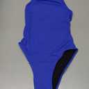 Beautikini Period Swimwear Women One Piece Menstrual Swimsuit Leakproof Racerback Athletic Bathing Suit for Teens Girls (XX-Small, Royal Blue)