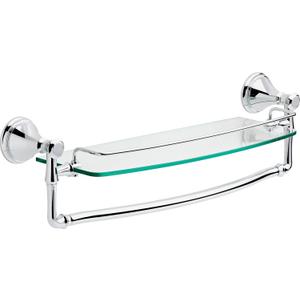 Delta 79710 Cassidy 18-in Glass Shelf with Towel Bar in Polished Chrome