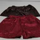Men's Satin Boxer Briefs Pack, Silk Feeling Sleep Shorts Underwear with Fly for Men (Large, Multi7-2 Pack)