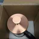 BAYKA French Press Coffee Tea Maker Small, Heat Resistant Thickened Borosilicate Glass Stainless Steel Single Serve Brewer, Cold Brew Cafetera Teapot, 21 Ounce 0.6 Liter,Copper